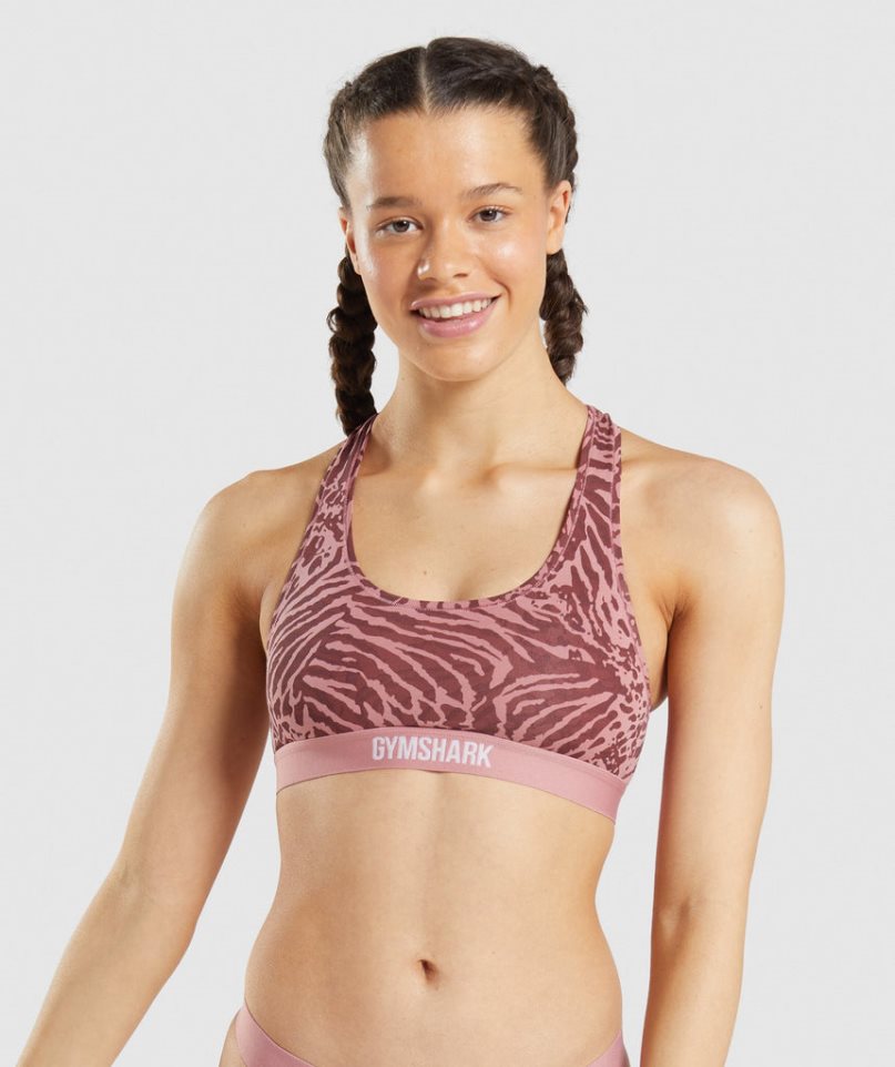 Bielizny Gymshark Bawełniane Bralette Damskie Różowe | PL 956DEM